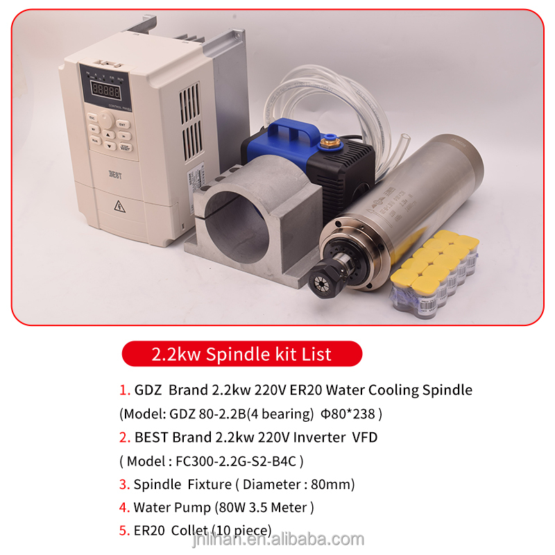 Kit onduleur VFD pour moteur d - 2.2Kw Water Cooled Spindle Kit Vfd avis et prix